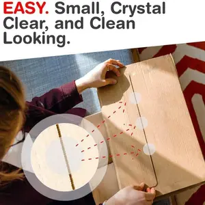 Transparent Pulp Circle Package Seals Stickers - 1 Inch Irregular Round Wafer Labels for Mailing Envelopes, Packages, Tabs, Gift Wrapping - Bulk Discount Wood-Based Adhesive