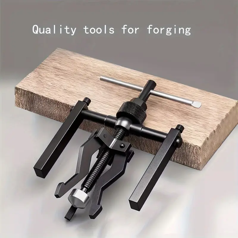 ZKTOOL 3-Jaw Claw Gear Puller - High-Carbon Steel Compact Automotive Maintenance Tool for Industrial Use, T-Handle Screw for Even Force Internal Bearing Removal, Automotive Maintenance Tools