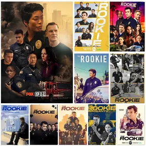 Rookie TV Series Art Picture Print Silk Poster Self-Adhesive Waterproof Art Sticker, Aesthetic Minimalist Wall Poster for Coffee Shop, Bar & Home Room Decor