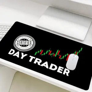 Day Trader Stock Chart Graphics Mouse Pad, Rectangle Gaming Mouse Pad, Non-Slip Rubber Base Stitched Edge Desk Keyboard Mouse Pad for Home Office Game