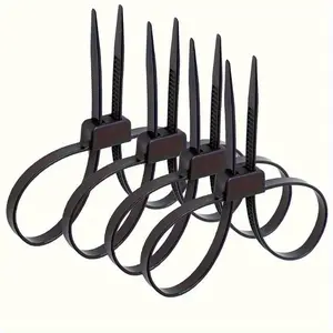 4pcs Nylon Zip Ties Double Hole, Non-Slip, Disposable - Ideal for Household, Warehouse, Freight Stations