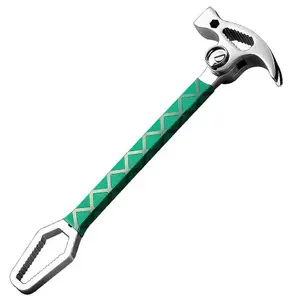 10-in-1 Adjustable Mini Woodworking Claw Hammer, Steel Forged with Integrated Wrench & V-Shaped Design, Rust-Resistant Multi-Functional Hand Tool for Construction, Tools and Gadgets