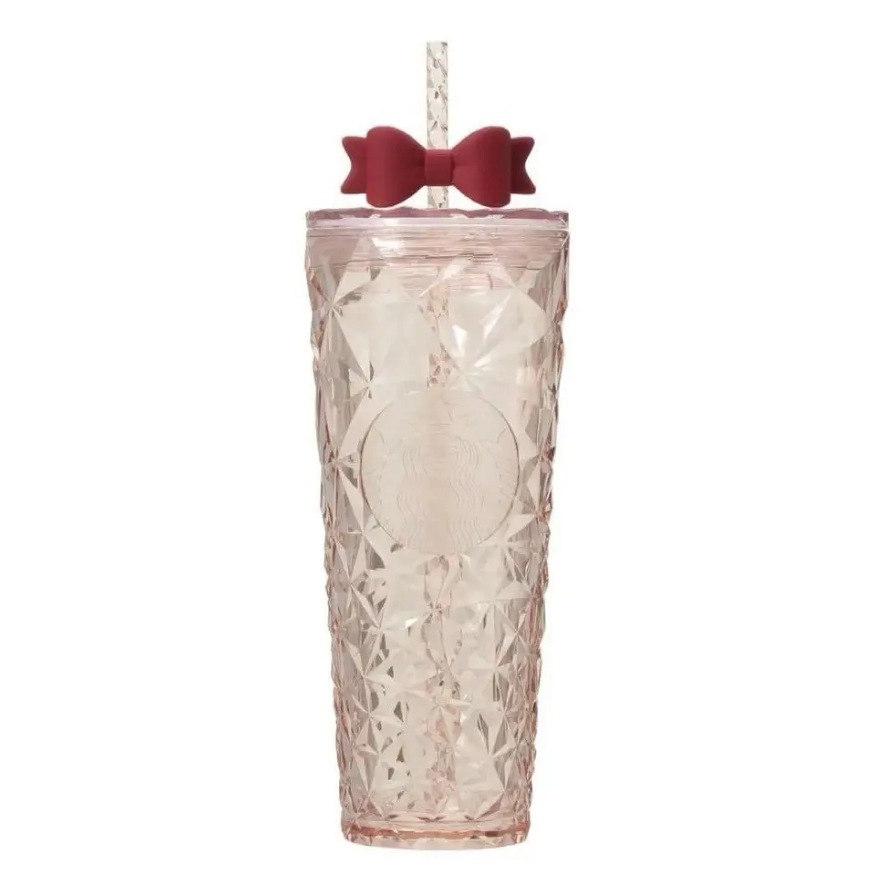 Starbucks Overseas With Bow Tumbler 24oz Venti Cold Cup Couple's Gifts