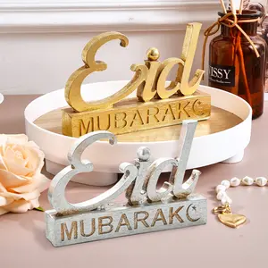 Ramadan Kareem Creative Eid Letter Decoration, Religious Home Decor, Resin Material Vintage Design, Multi-Color Options, Perfect for Ramadan and Eid Al-Fitr Gifts