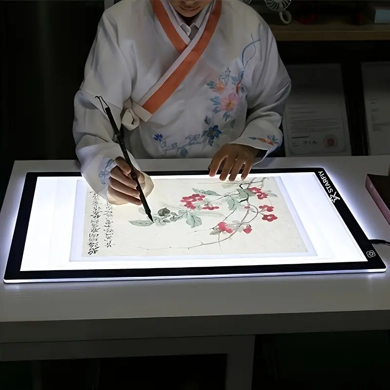 Black Friday Items Dual Light Bar LED Drawing Board A2/A3/A4 - High Brightness No Grid Eye-Caring Tracing Light Pad with 3-Speed Dimming for Diamond Painting Sketch Copy Table