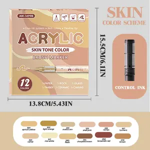 7-Pack 12-Color Liquid Gradient Acrylic Markers Set, Anime Hand-Drawn Style, Stacking Colors, Flexible Tip Marker, Smooth Ink Flow, Ideal for Illustrators Students