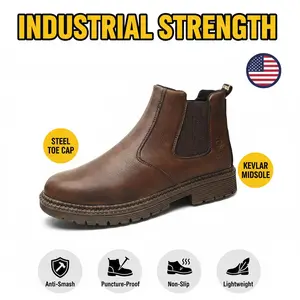 High-Performance Splash-proof Smash-proof Puncture-proof Breathable Safety Shoes Unisex Chef Work Shoe Waterproof Anti-slip Durable Outdoor Comfortable for Outdoor Landscaping and Rugged Trail Hiking Delivering Lightweight Relief Men Women