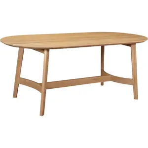 Trie Scandinavian Oak Wood Oval Dining Table