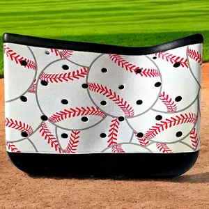 XL Baseball Print Tote Bag - Black