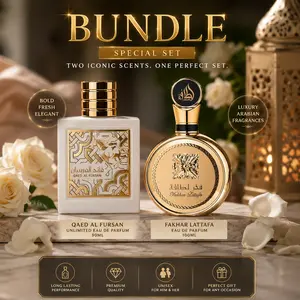 Lattafa Perfume Bundle Set Qaed Al Fursan Unlimited 90ml & Fakhar Lattafa 100ml Long Lasting Luxury Fragrances