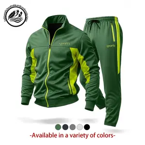 Men’s patchwork athletic set featuring a breathable, lightweight sports jacket and matching joggers. High‑contrast fluorescent green streetwear‑tech set with zippered pockets, suitable for the gym, running, training, and outdoor activities. Highly elastic