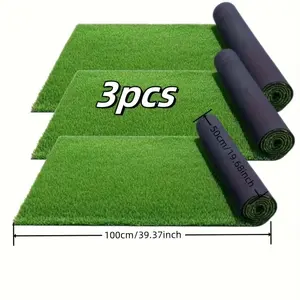 3 rolls of large outdoor artificial turf, ultra-durable plastic. For indoor/outdoor use: parties, weddings, play areas, pets. All-season decor for yards, gardens, landscaping