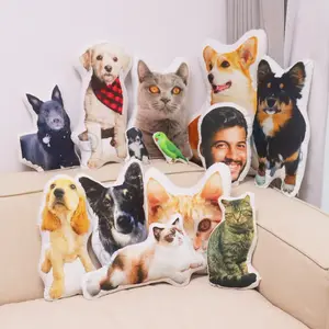 Custom 3D Pet Pillow from Photo | Personalized Dog Cat Memorial Gift | Double Sided Printed Cotton Cushion | Holiday Gift for Animal Lovers 2026