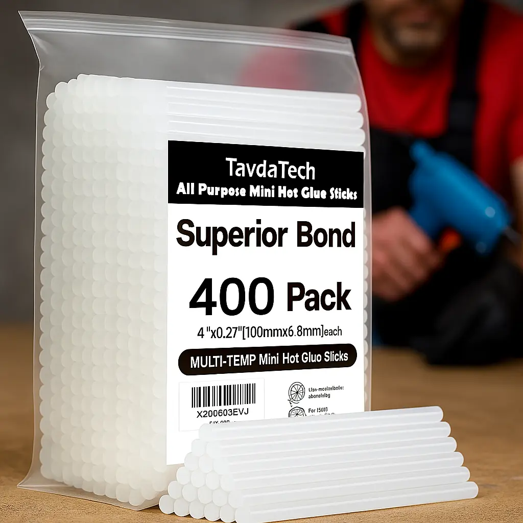 400pcs Mini Hot Glue Sticks, 4"x0.27" Transparent Invisible Adhesive, Multi-Temp for Craft Glue Guns, DIY Handmade Small Repairs, Superior Bond