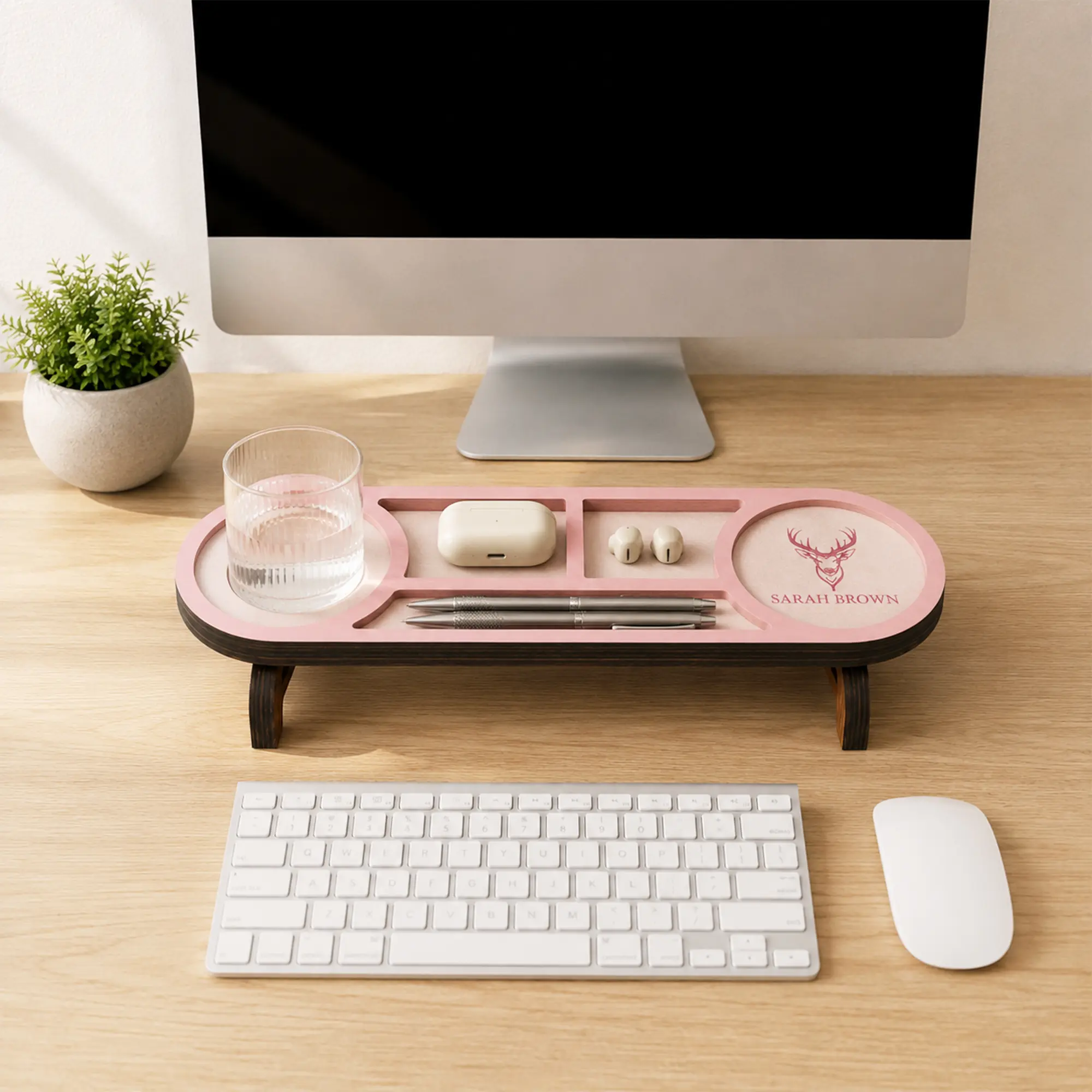 Personalized Wood Desk Organizer, Office Desk Accessories, Custom Tablet and Phone Stand, Custom Docking Station, Custom Organizer Gift, Gift for Him, Gift for Her