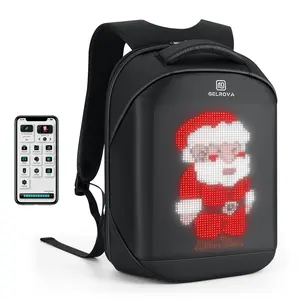 Gelrova LED Backpack with App Control City Serise, 17 Inch Cool DIY Pixel Art Animation Fashion Programming Laptop Backpack, Unique Gift for Men or Women gym bag fathersdaygifts