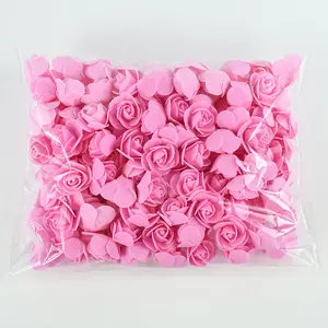 50/100/200count Teddy Bear of Roses 3cm PE Foam Rose Head Artificial Flower Home Decorative Wreath Wedding Valentines Day DIY Gift