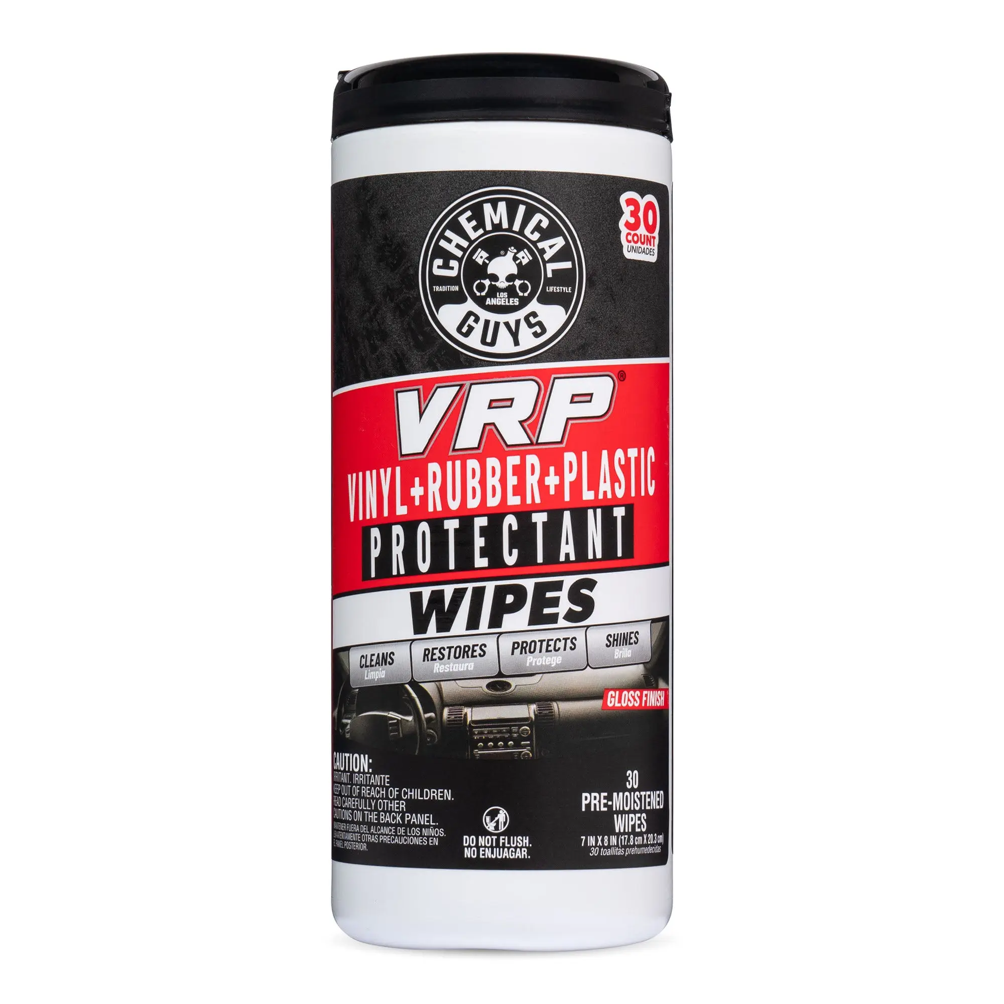 CHEMICAL GUYS VRP Protectant Wipes – Clean, Shine & Protect Vinyl, Rubber & Plastic on Tires, Trim, Dash & Door Panels | UV Protection Against Fading & Cracking | Interior & Exterior Car Detailing Wipes | Non-Greasy, Easy-to-Use, On-the-Go Care, Car Detai
