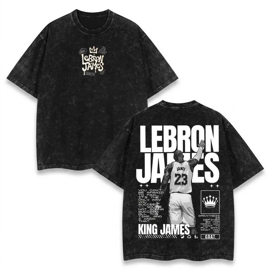 Men's Vintage Washed Tee - Casual Retro Top with a Pop Culture Basketball Legend Print, Limited Edition, Vintage Graphic Tees, Men's Graphic Tees