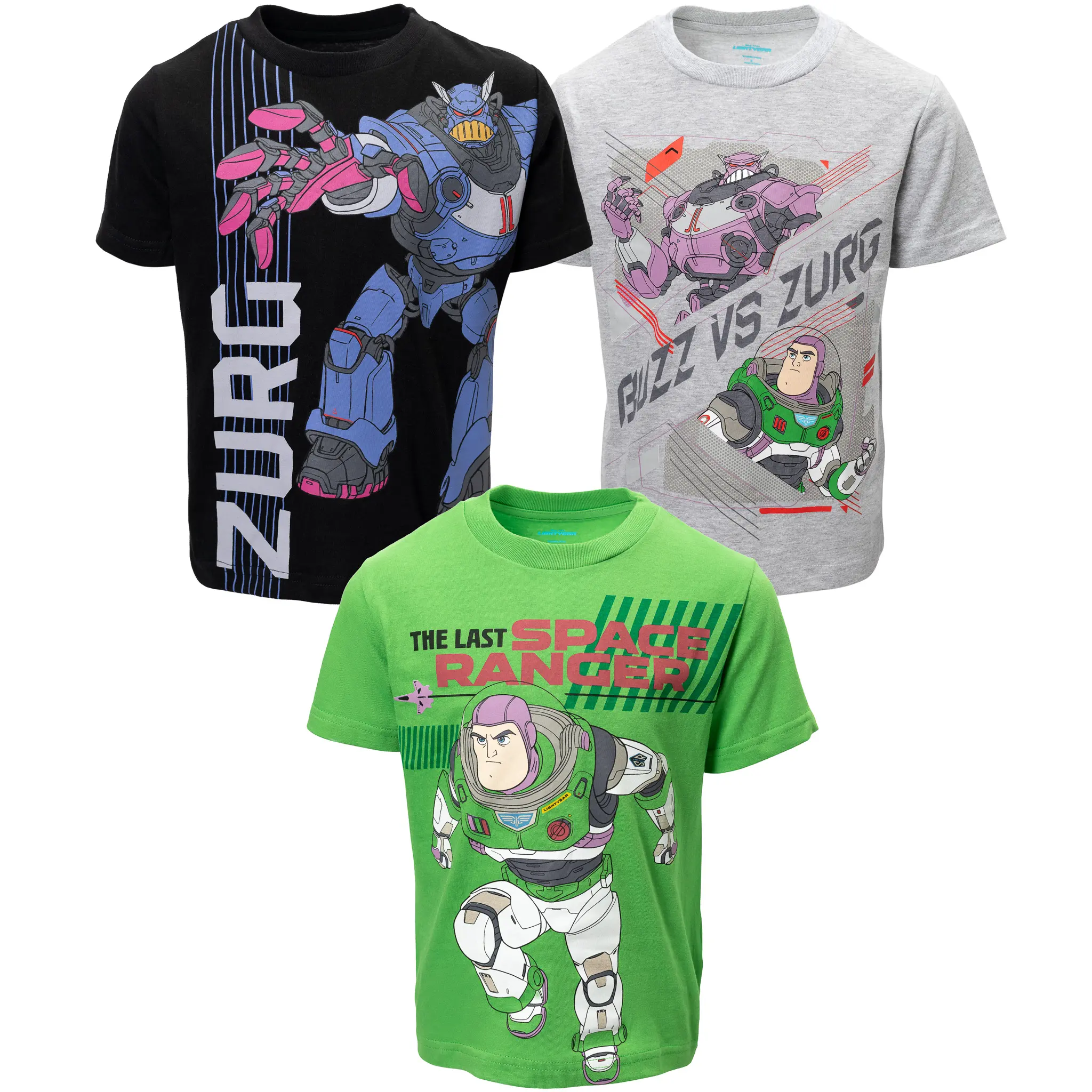 Disney Pixar Boys' 3-Pack Short Sleeve T-Shirts Toddler to Big Kid, Cool Graphic Tee, Graphic Printed Tees
