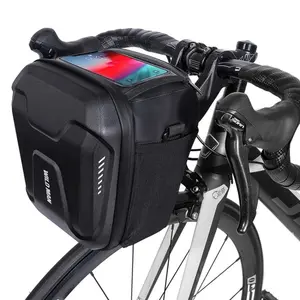 Bike Handlebar Bag, Large Capacity Bike Front Frame Bag, Touch Screen Bike Bag, Bicycle Handlebar Bag for Mountain Bike, Road Bike, Cargo Bike, Cycling Accessories