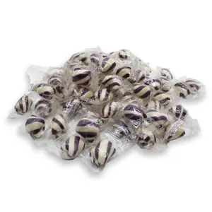 Purple & White Cylinder Shaped Grape Mint Candy Twists - 1 lbs.