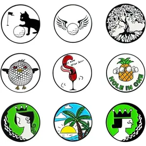Lot of 10 Golf Ball Markers Assorted Patterns - Soft Enamel Technique