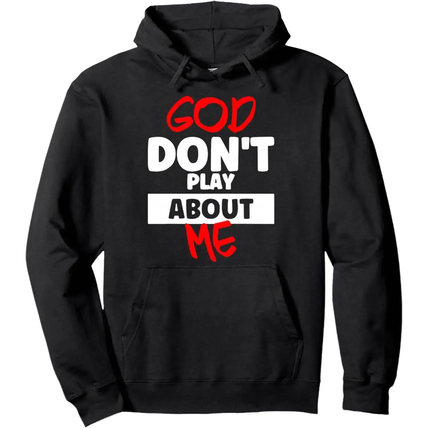 Women's Graphic Hoodie Sweatshirt Top - "God Don't Play About Me" Long-Sleeve Pullover, Relaxed Fit, Breathable Cotton-Polyester 1-Piece