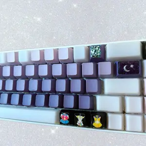 Anime witch purple - 60% Keycaps for GK61/GK64/RK61/Anne/GH60/ALT61 Mechanical Keyboards