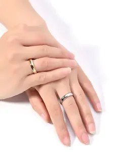 Elegant Stainless Steel Couple Rings Set, Perfect Gift for Holidays, Special Occasions Jewelry Accessories, 2-Piece Polished Design, Matching Rings