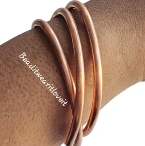 Pure Copper Bangles, Style #7, Adjustable Copper Stacking Bracelets  [Made-to-Order]