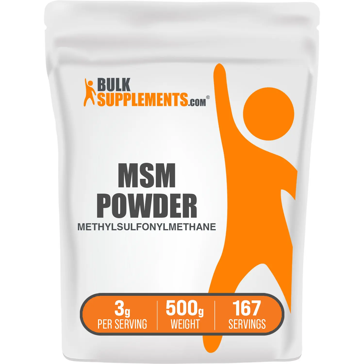 BulkSupplements - MSM Methylsulfonylmethane Powder - Healthy Skin - Joint Health - 500g - 3g per Serving