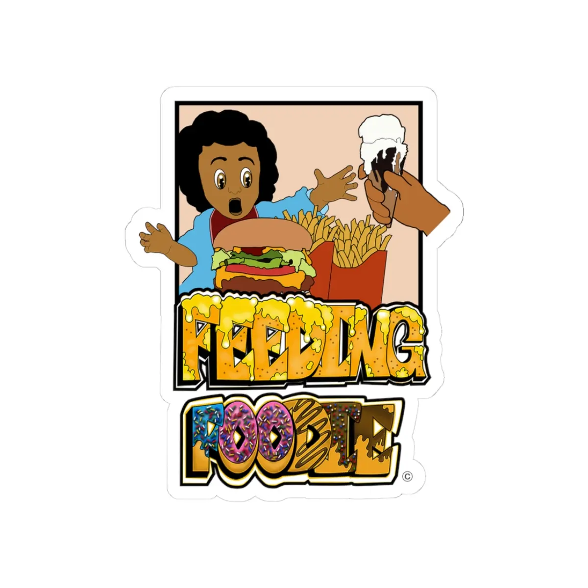 Feeding Foodie Sticker | Burger Fries Ice Cream Kiss-Cut Vinyl