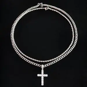 New Stainless Steel Hip Hop Cross Twist Chain Layered Choker, Trendy & Versatile Necklace for Women & Men Matching Heart Charm Bracelets