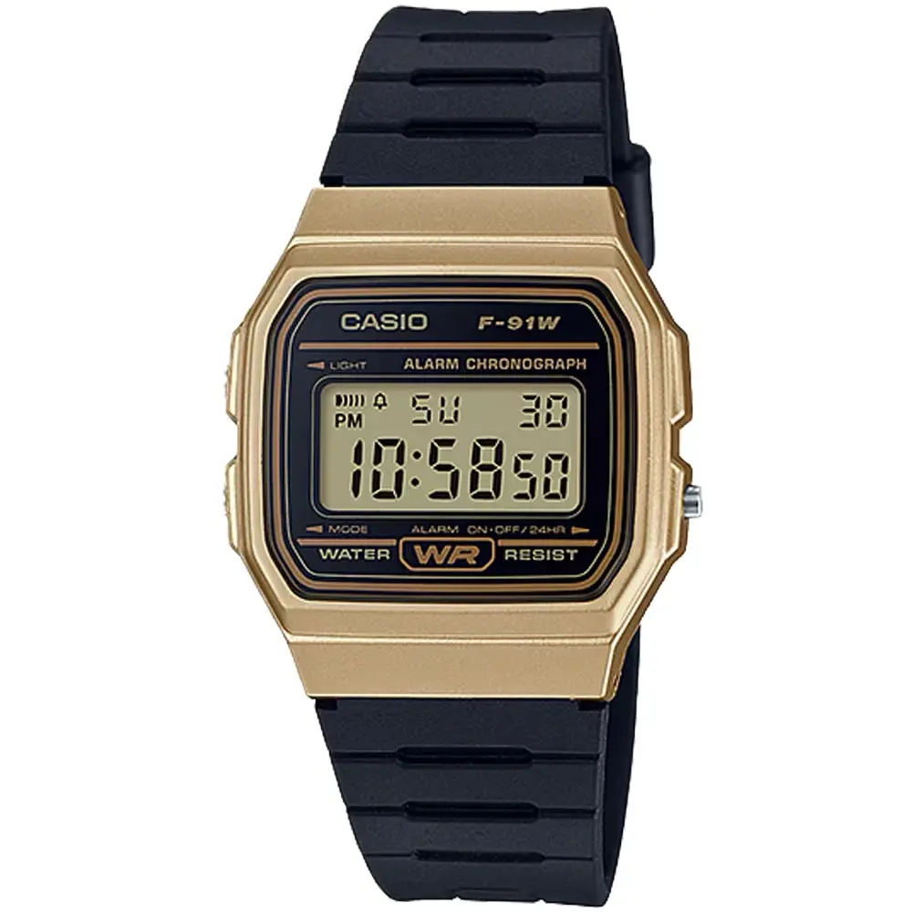 Casio Men's Classic Digital Watch with Gold Case - F-91WM-9ACF