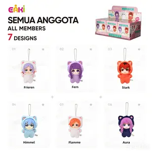 EAKi Official Licensed Frieren Animal Party Plush Blind Box, Cat Hood Chibi Anime Character Keychain Pendant, Collectible Bag Charm with Rare Chase Figure, Birthday Gift for Anime Fans