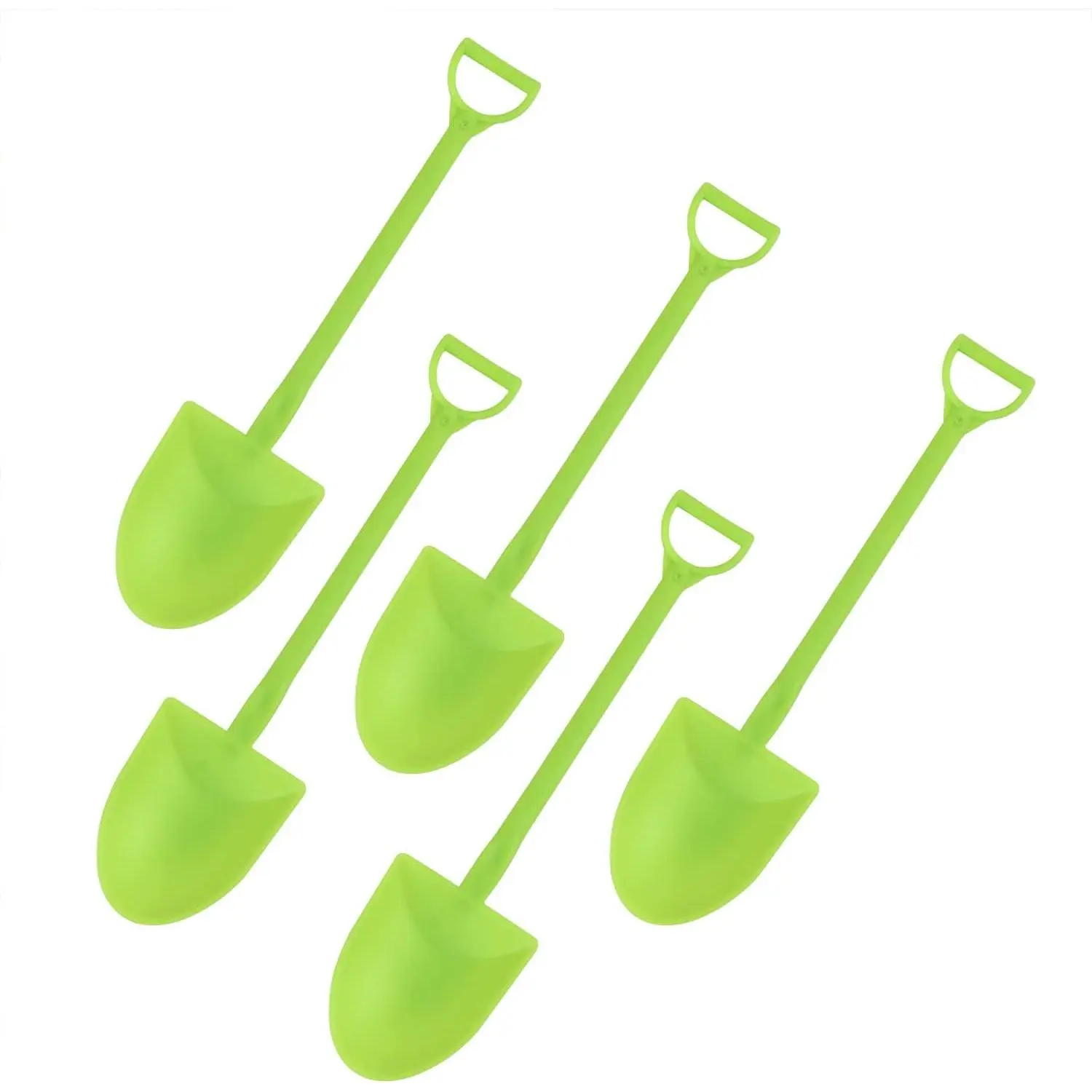 Mini Shovel Shape Spoons,Cute Disposable Plastic Dessert Spoons,Ice Cream Dessert Spoon Shovels,100 Pieces,Green,4.7 Inch.