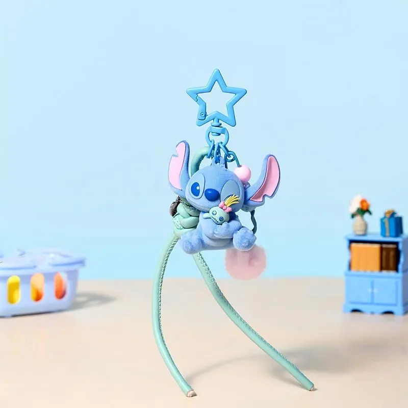 Disney Stitch Flocked Character Bag Charm | Cute Soft-Touch 3D Keychain Pendant for Bags, Backpacks & Keys