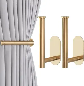 2 Pack Adhesive Curtain Holdbacks Curtain Tie Backs Curtain Holdbacks No Drill Curtain Pull Backs Adhesive Curtain Hooks Curtain Holders for Drapes (2, )