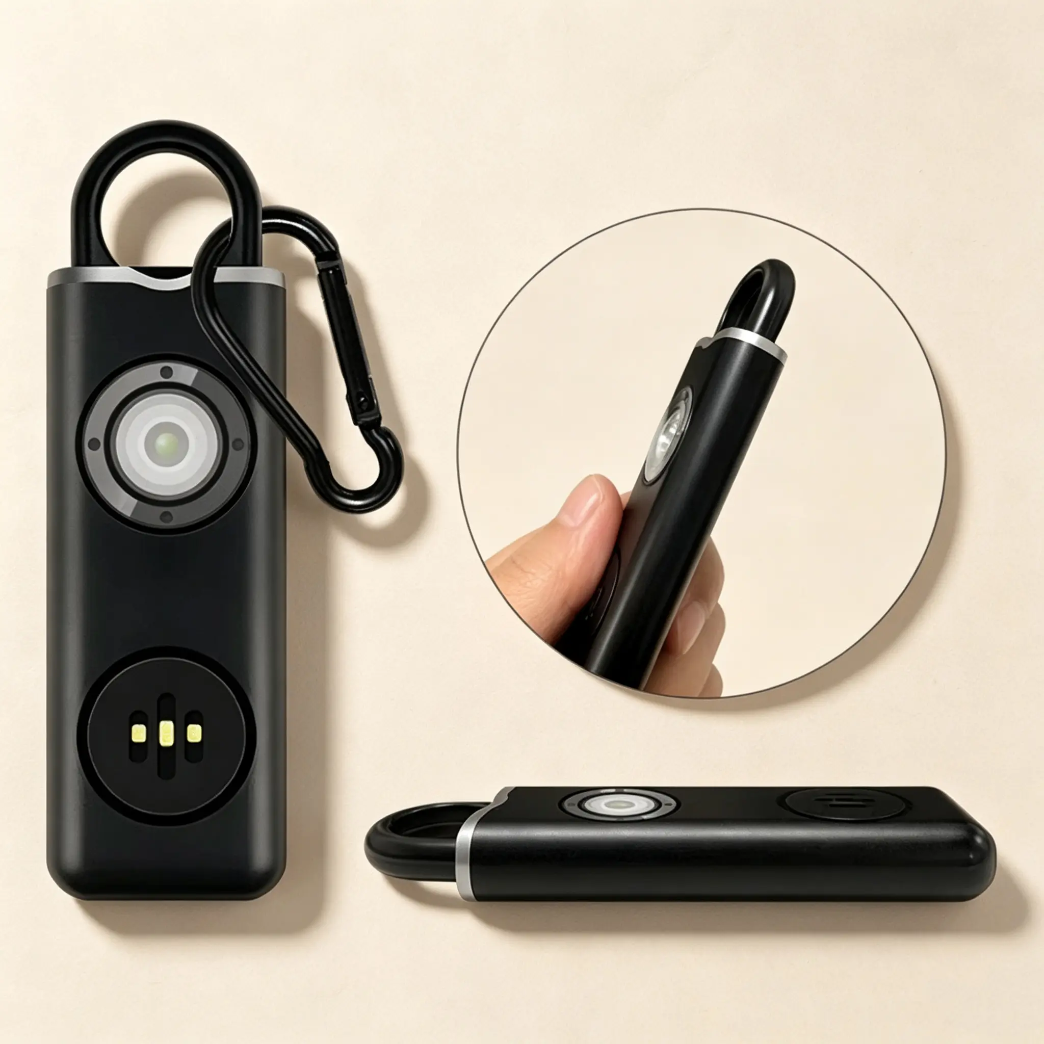 Portable 130dB Emergency SOS Alarm Keychain Dual Strobe Light Personal Safety Self Defense Tool For Outdoor Daily