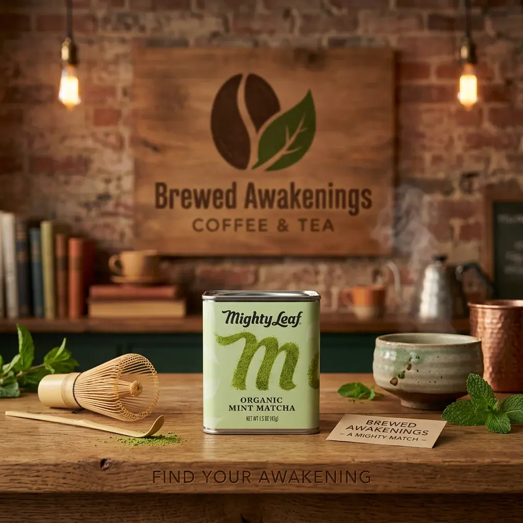 Organic Mint Flavor Matcha Green Tea Powder - Natural Ingredients Tea Beverage, Unsweetened, 1.5oz Tin, Matcha Tea