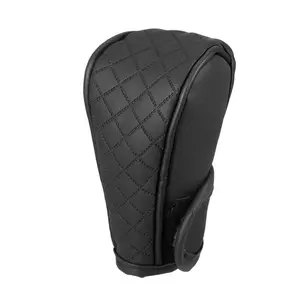 1 Pc Universal Car Shift Knob Cover -  Automatic Car Knob Gear Sticky Protector Decorative - Faux Leather Black