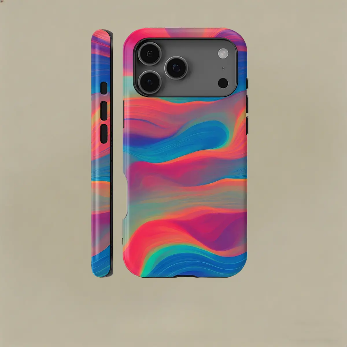 2-in-1 Smartphone Case & Cover, Shockproof, Scratch-Resistant, Vibrant Swirl Fluid Print Glossy Multi-Model Casing Accessories for iPhone 11 & 17 Samsung Galaxy Series with Enhanced Protection