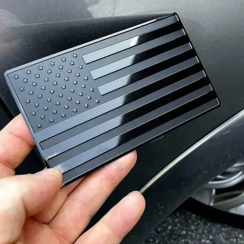 Square 3D American Flag Car Sticker, Car Decals, Usa Military Flag Decal for Cars Trucks Suvs Motorcycles, External Car Decoration Accessory