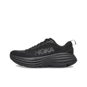 All-Black Breathable Mesh Low-Top Running Shoes with Thick Cushioned Midsole and Rubber Outsole