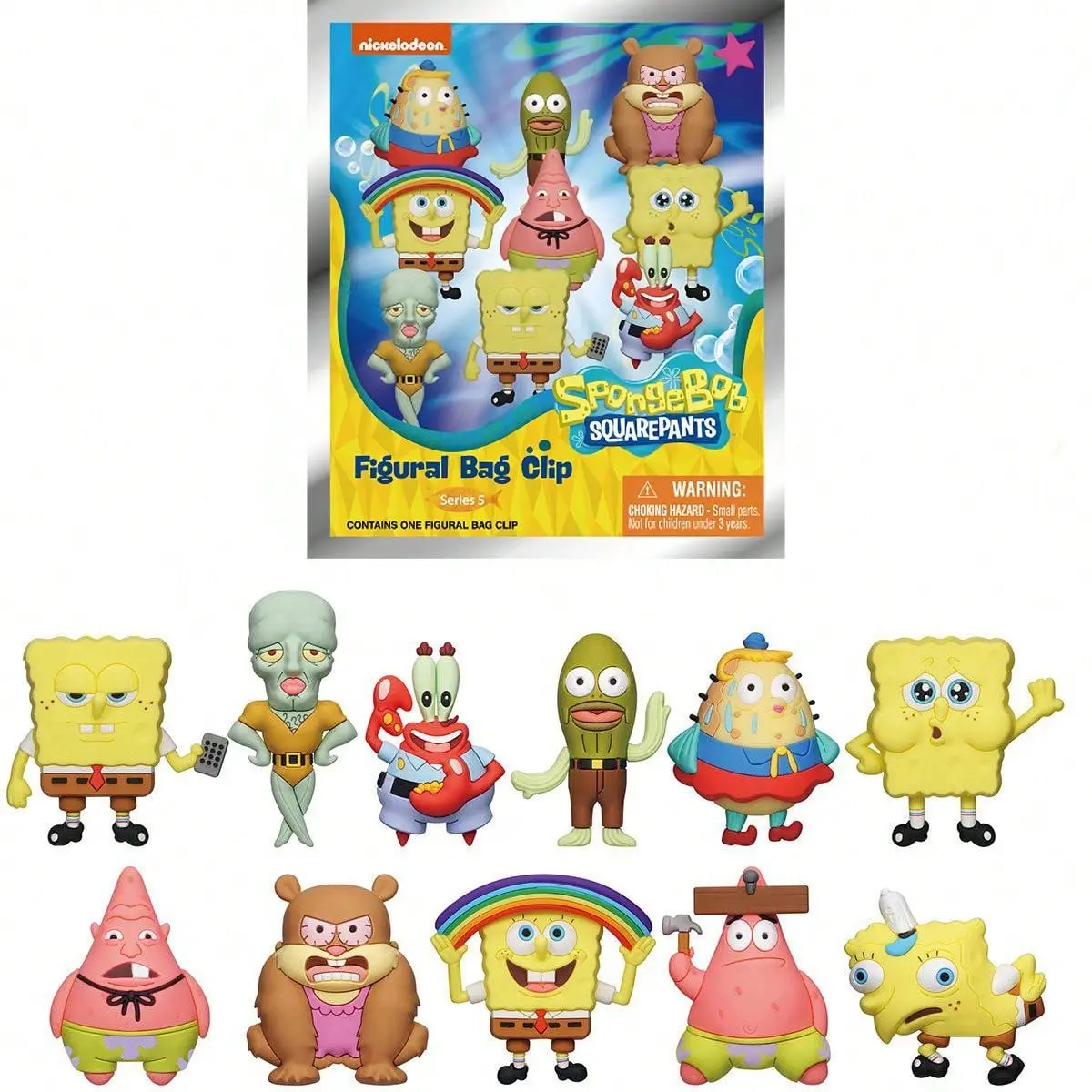 1pc Official SpongeBob 3D Cartoon Trendy Cute Keychain Surprise Collectibles Blind Bag Clip Random Character Including Patrick Squidward Funny Gift for Family Friends Birthday Anniversary Keychain Included Cute Keychain Accessory