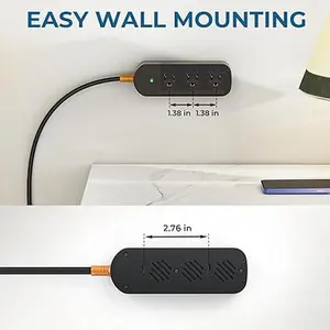 KPQ 3 - in - 1 Transparent Tea - IPX6 Wateroof Power multiple Strip with 3 AC outlets, IPX6 Waterproof, ETL Listed, 5feet Extension Cord - Ideal Desk Charging Station for Home Office, College Dorm & Outdoor Camping