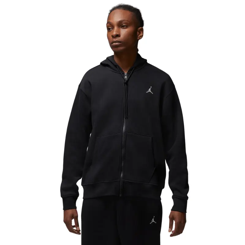 Air Jordan Essentials Full-Zip Polyester Fleece Hoodie - Men's Long Sleeve Plush Smooth Embroidered Sports Top