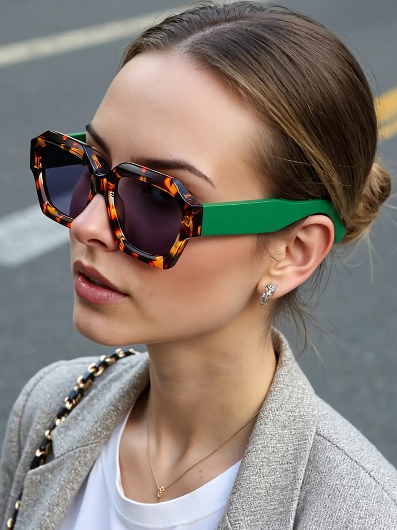 New Vintage Square Frame Glasses for Women, Tortoiseshell Frame Glasses, Chic Fashion Stylish Eyewear