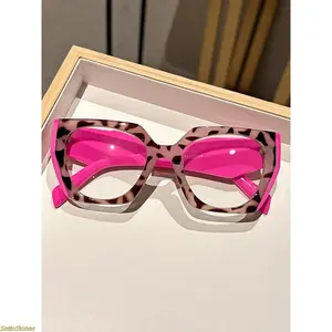 2026 Hot Selling Simple Glasses for Everyday Wear, Unisex Basic Geometric Frames, Stylish Work Glasses, Fashionable Frames, Leopard Print Glasses